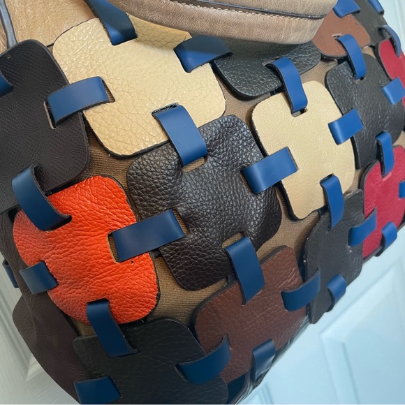 Charmes leather patchwork tote crossbody - Picture 10 of 14